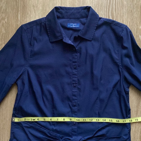 UNTUCKIT Women's Angela Shirt Dress Long Sleeve Blue Stretch Cotton Size 10 - Picture 16 of 16